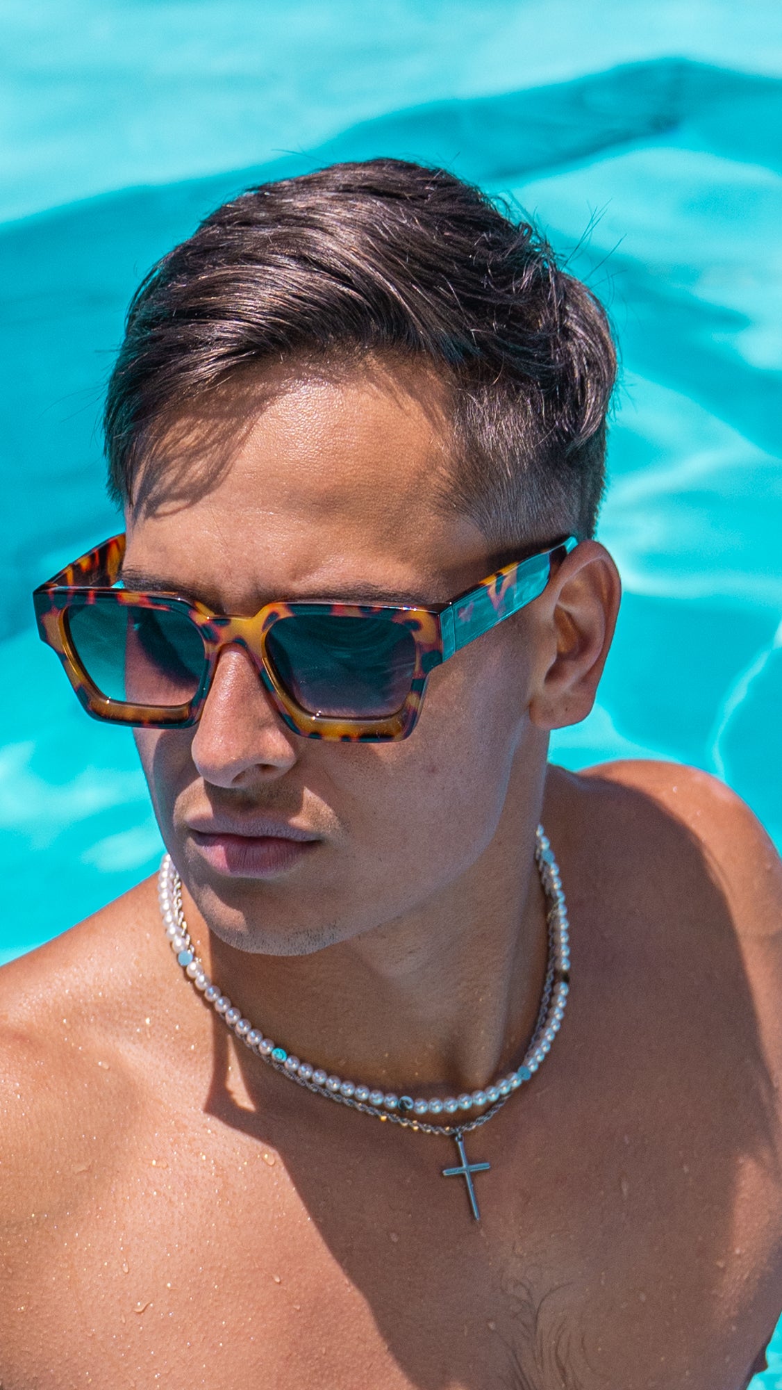 Square Brown Leopard Retro