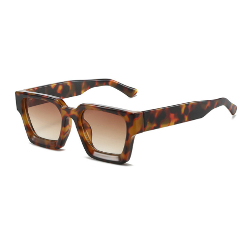 Square Brown Leopard Retro