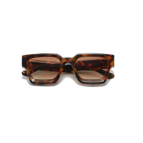Square Brown Leopard Retro